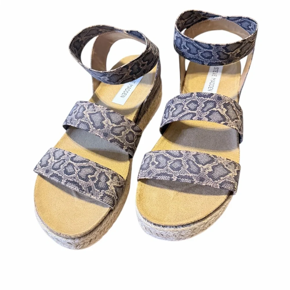 💜🌼NIB STEVE MADDEN KIMMIE BLU SNAKE Espadrille Sandals